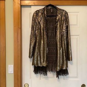 Free People Sequin Cardigan